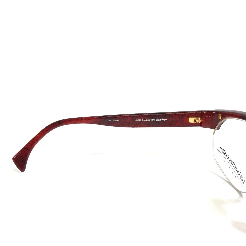Vintage Les Lunettes Essilor Eyeglasses Frames 089 62 003 Red Half Rim 57-16-130